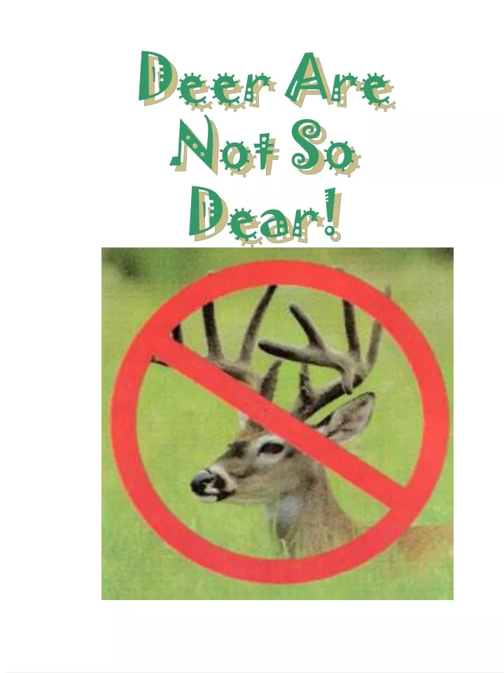 deer are not so dear