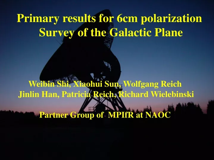 primary results for 6cm polarization survey