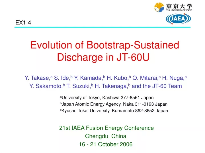 evolution of bootstrap sustained discharge in jt 60u