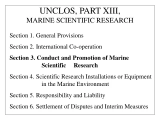 UNCLOS, PART XIII, MARINE SCIENTIFIC RESEARCH