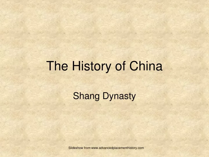 the history of china
