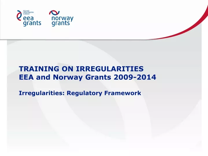 training on irregularities eea and norway grants