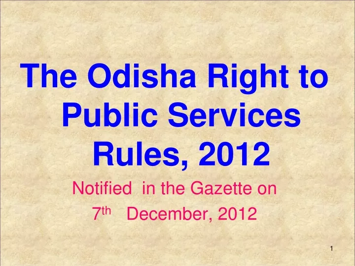 the odisha right to public services rules 2012