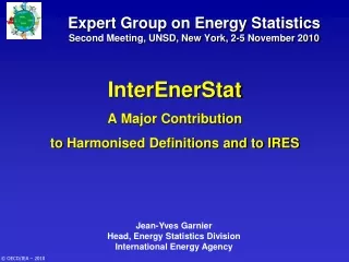 Expert Group on Energy Statistics Second Meeting, UNSD, New York, 2-5 November 2010