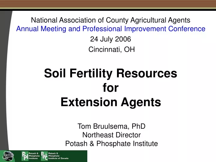 soil fertility resources for extension agents