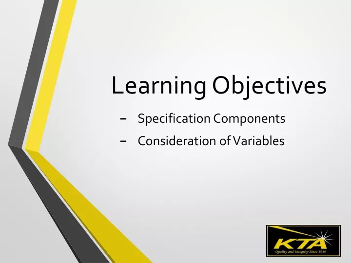 learning objectives