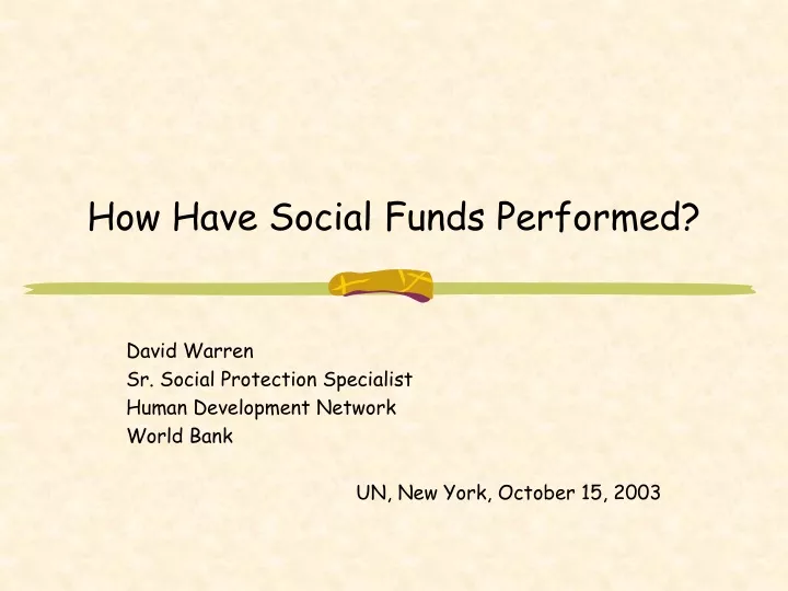 how have social funds performed