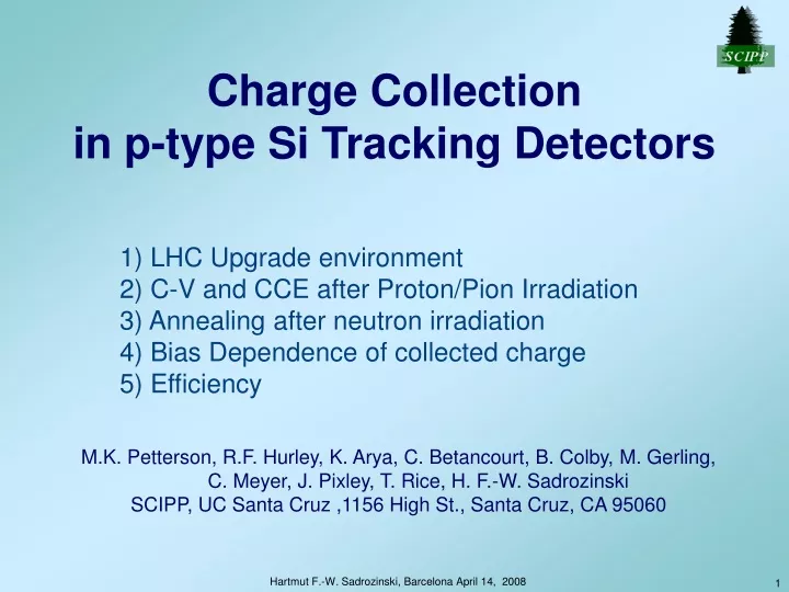charge collection in p type si tracking detectors