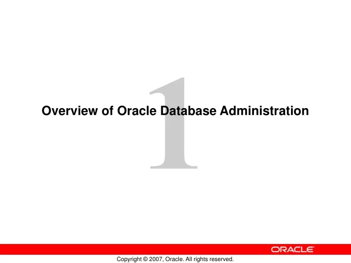 overview of oracle database administration