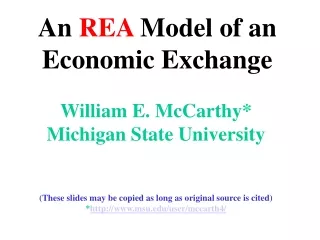 An  REA  Model of an Economic Exchange