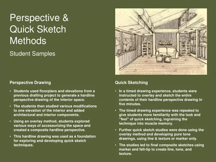 perspective quick sketch methods student samples
