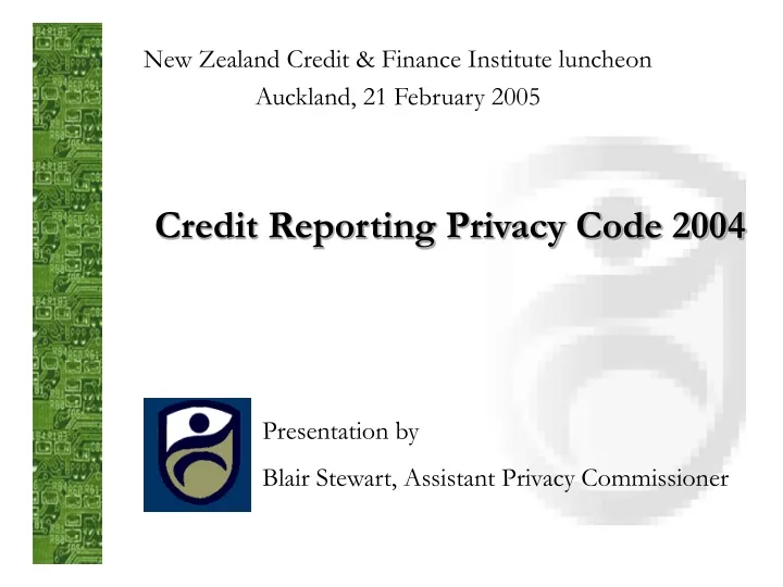 credit reporting privacy code 2004