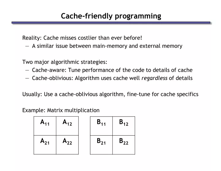 cache friendly programming