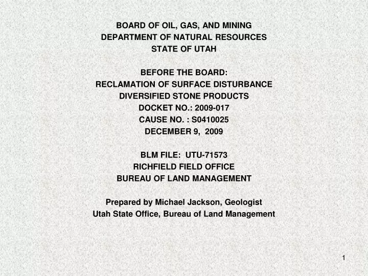 board of oil gas and mining department of natural
