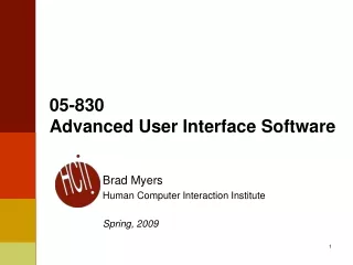 05-830 Advanced User Interface Software