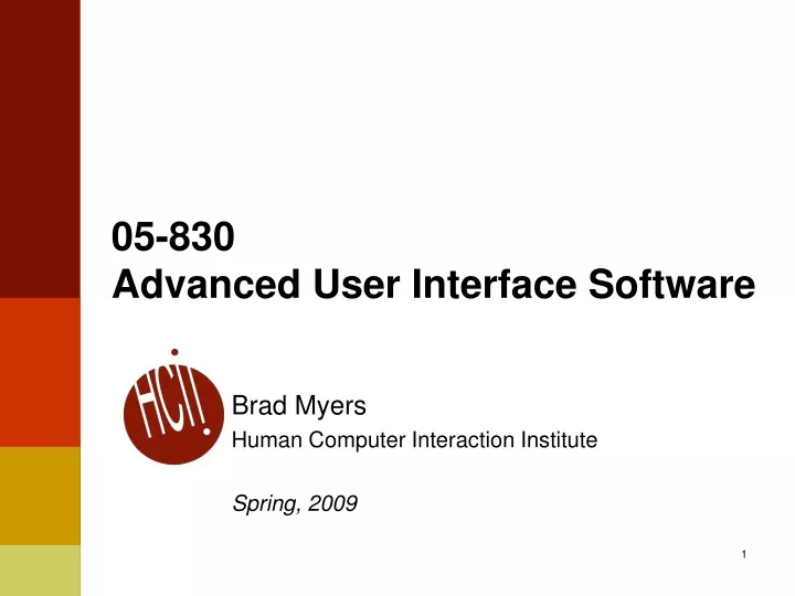 05 830 advanced user interface software