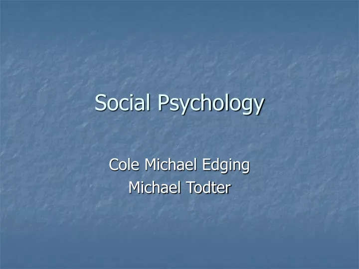 social psychology