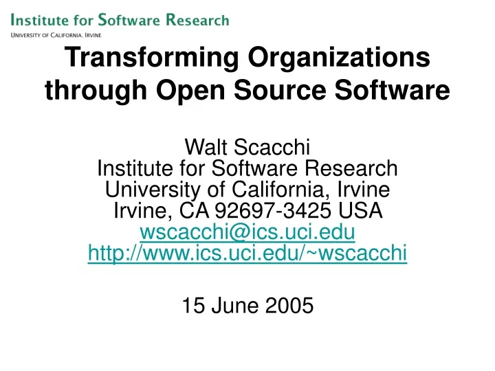transforming organizations through open source software