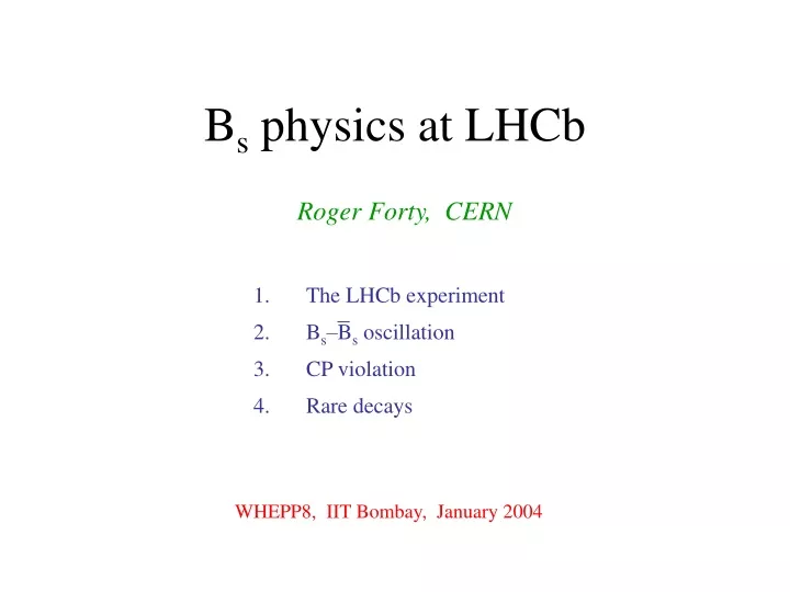 b s physics at lhcb