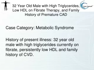 Case Category: Metabolic Syndrome
