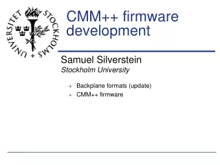 CMM++ firmware development