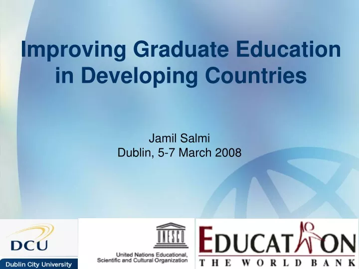 improving graduate education in developing countries