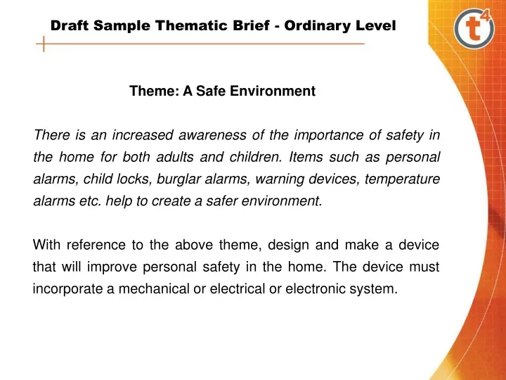 draft sample thematic brief ordinary level