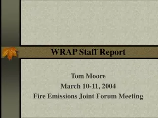 WRAP Staff Report