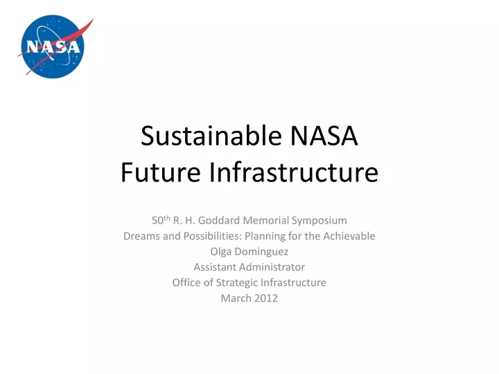 sustainable nasa future infrastructure