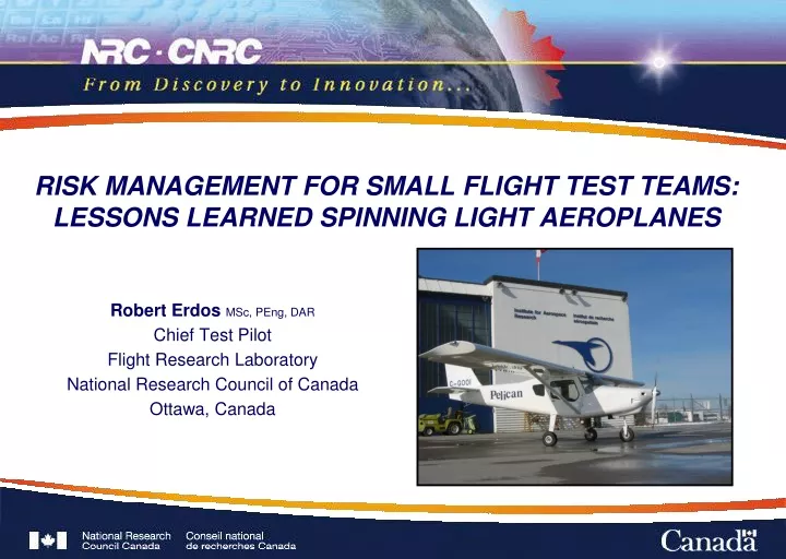 risk management for small flight test teams lessons learned spinning light aeroplanes