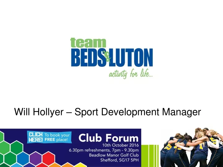 will hollyer sport development manager
