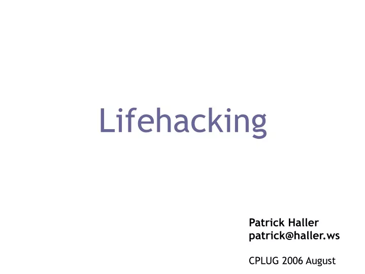 lifehacking