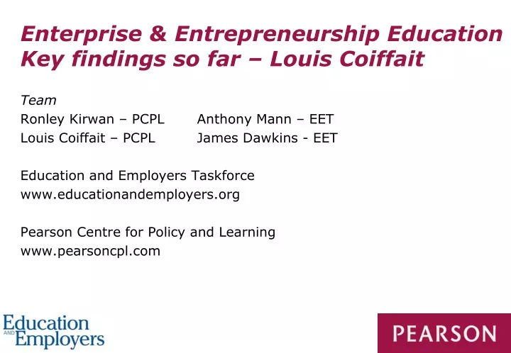 enterprise entrepreneurship education key findings so far louis coiffait