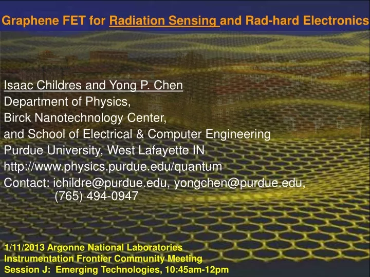graphene fet for radiation sensing and rad hard