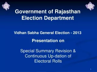Government of Rajasthan Election Department Vidhan Sabha General Election - 2013
