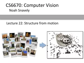 Lecture 22: Structure from motion