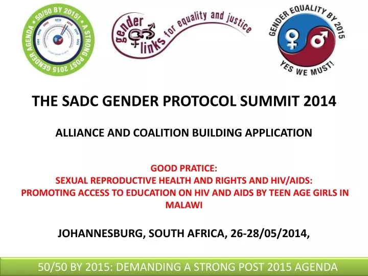 the sadc gender protocol summit 2014 alliance