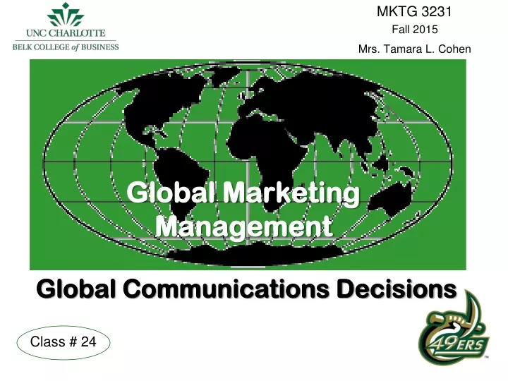 global marketing management global communications decisions