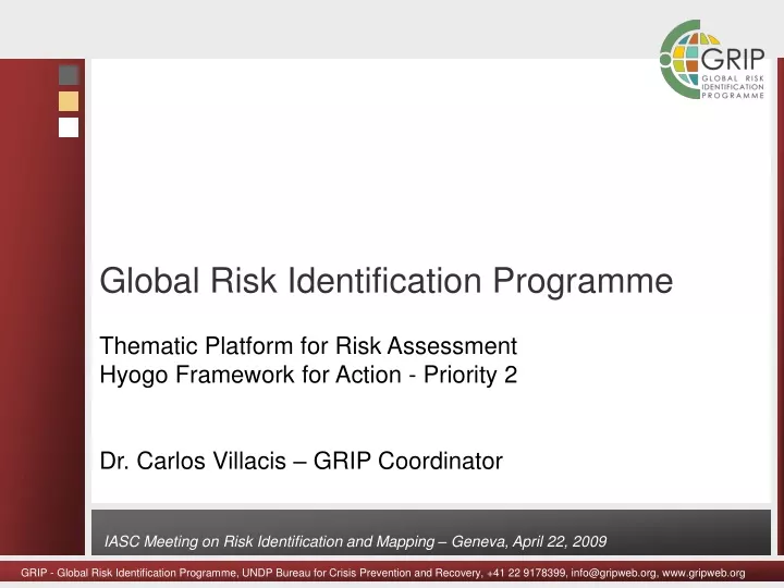 global risk identification programme