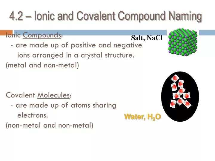 ionic compounds are made up of positive