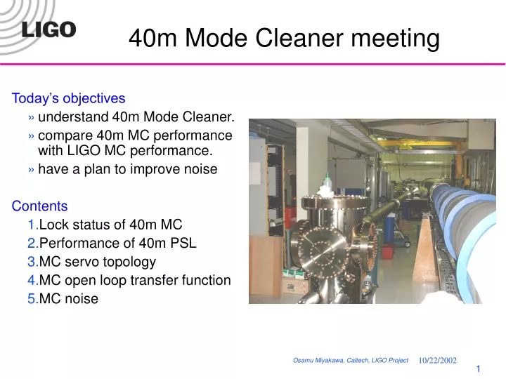 40m mode cleaner meeting