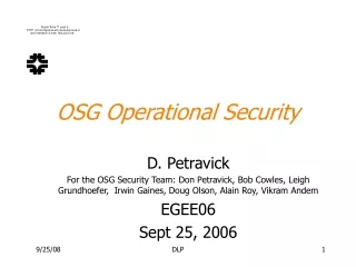 OSG Operational Security