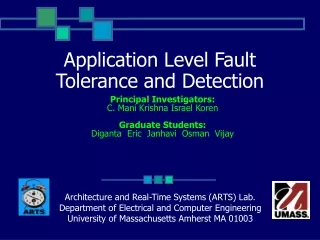 Application Level Fault Tolerance and Detection