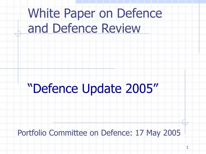 white paper on defence and defence review defence update 2005