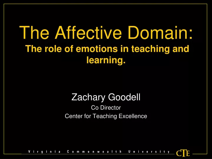 the affective domain the role of emotions in teaching and learning