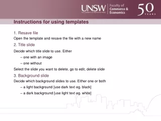 Instructions for using templates