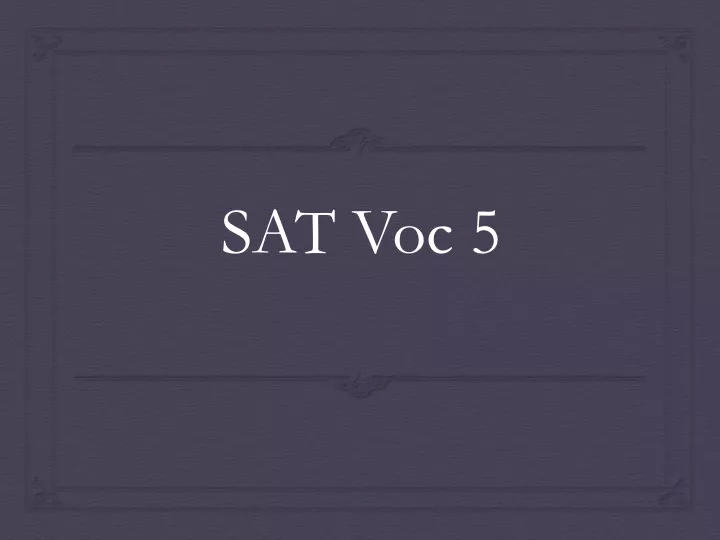 sat voc 5