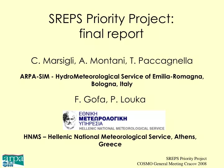 sreps priority project final report