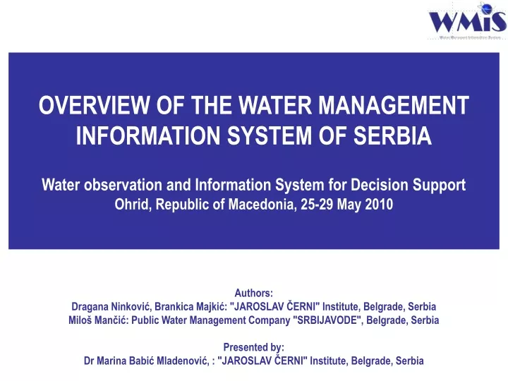 overview of the water management information