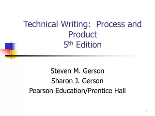 Technical Writing:  Process and Product 5 th  Edition
